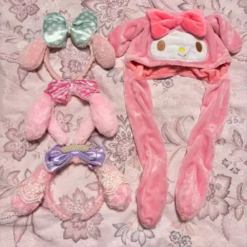 마이멜로디 머리띠 & 삐삐 모자 세트