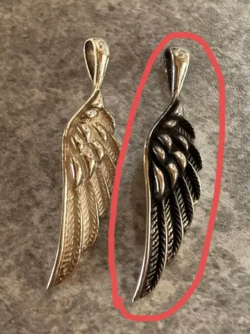 실버 925 페더 깃털 펜던트 탑 (블랙)