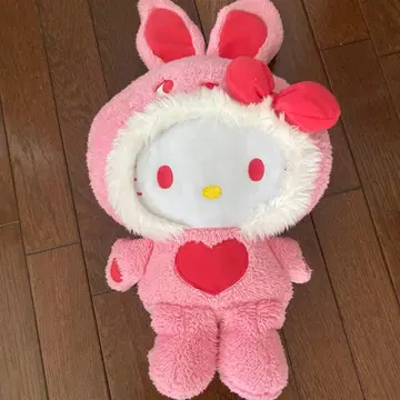 헬로키티 토끼 후드 봉제 인형