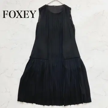 정가 약 12만 폭시 젤다 플리츠 원피스 드레스 무릎 기장 블랙