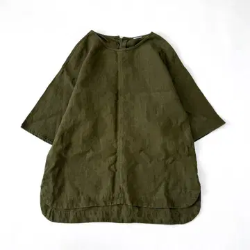 아틀리에 나루세 린넨 100% 블라우스 루즈핏 싸개 단추 일본제