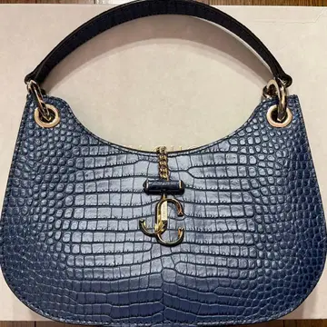 JIMMY CHOO 네이비 크로커다일풍 숄더