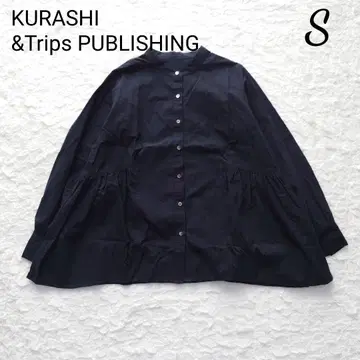 북유럽, 생활 잡화점 오버 사이즈 블라우스 조개 단추 블랙