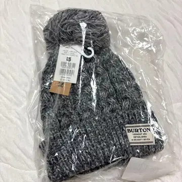 BURTON 그레이 니트 모자 폼폼 포함