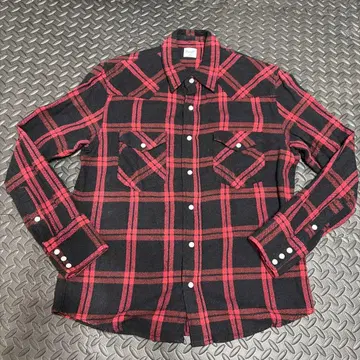 Wrangler 체크 플란넬 셔츠 웨스턴 빔즈 랭글러 빨간색