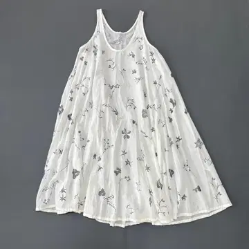 베리떼꾸르 부드러운 코튼 원피스 꽃무늬 레이어드 사이드 버튼