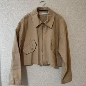 [ 새상품급 ] ZARA 자라 베이지 자켓 숏 기장 긴팔 집업 M