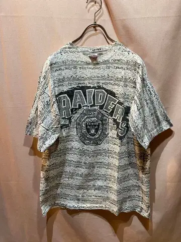 RAIDERS 올 패턴 빈티지 T셔츠 구제 의류 레이더스 싱글 스티치