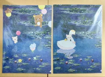 리락쿠마 클로드 모네 A4 클리어 파일 2장 세트