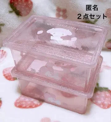 산리오 마이멜로디 뚜껑 포함 보관 케이스 S 사이즈 딸기 2세트