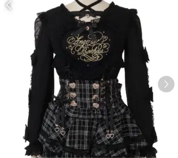 LIZLISA 프릴 하트 리본 슬리브 상의