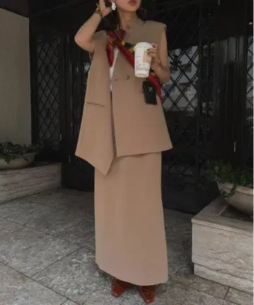 2604022 OTONA 랩 베스트 세트업 드레스 S