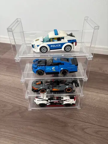 레고 미니카 4대 세트 수납 케이스 포함