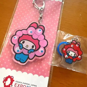 산리오 미야쿠미야쿠 마이멜로디 아크릴 키링과 참 2개 세트