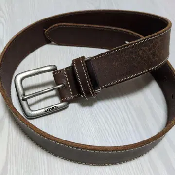Levi's 리바이스 천연 가죽 35mm 폭 가죽 벨트 브라운