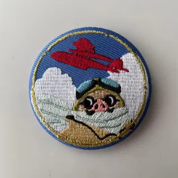 지브리 자수 브로치 컬렉션 캔 배지 붉은 돼지