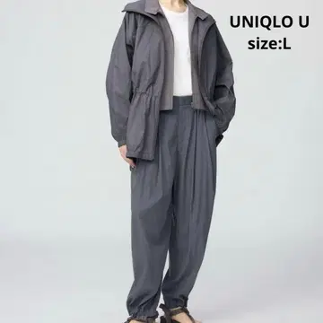 UNIQLO UNIQLO U 개더 팬츠 L 다크 그레이