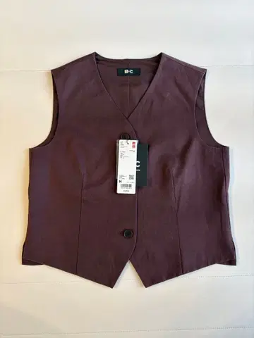 M 브라운 [ 새상품 ] UNIQLO 프리미엄 린넨 베스트