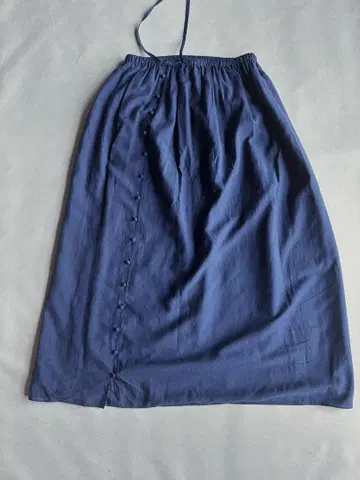 요건 레일 실크 코튼 호두 단추 롱 스커트 안감 부착