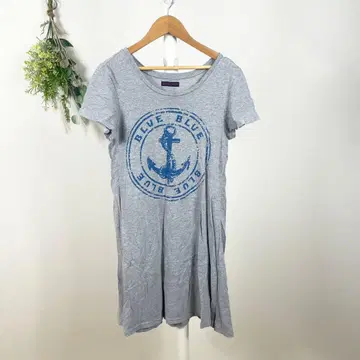 T1341 블루블루 원피스 마린 면 프리 사이즈 티셔츠 헤이세이