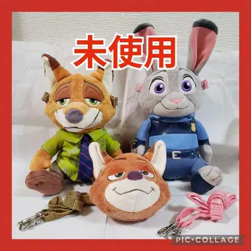 디즈니 주토피아 닉 주디 봉제 인형 미니백 키링