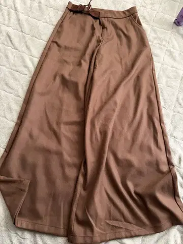 ESICA 브라운 와이드 팬츠 벨트 포함