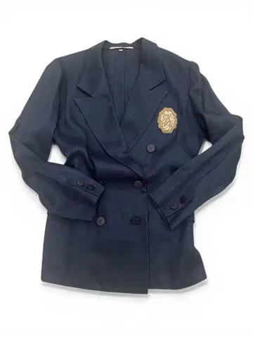 TAKEO NISHIDA 자켓 린넨 100% 와펜 빈티지풍 네이비