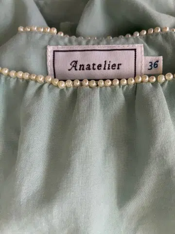 아나텔리어 Anatelier 민트 그린 반팔 블라우스 36