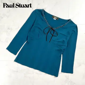 폴 스튜어트 레이스 리본 티셔츠 청록색 사이즈 M*CD1015