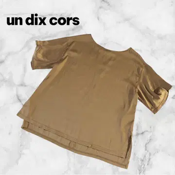 un dix cors 브라운 반팔 블라우스 일본제