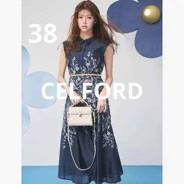 CELFORD [세탁 가능] 패널 플라워 원피스 38 NVY