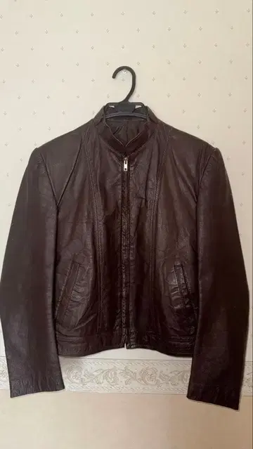 다크 브라운 가죽 자켓 쇼트, 짧은 기장