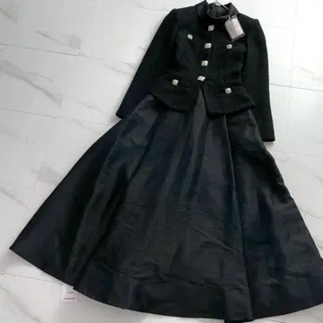 새상품 현행 셀프 포트레이트 블랙 부클레 타프타 미디 드레스 원피스