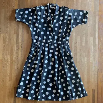 80년대 빈티지 돌먼 소매 도트 50년대 스타일