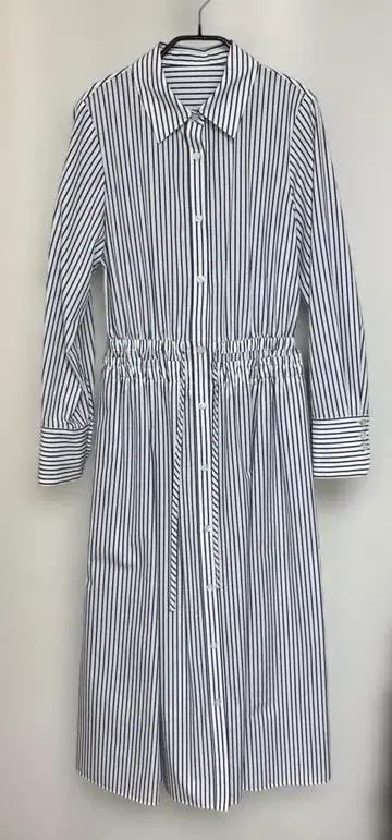 스트라이프 긴팔 셔츠 원피스