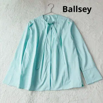 Ballsey 보르지 실키데신 보타이 블라우스 민트 그린 36