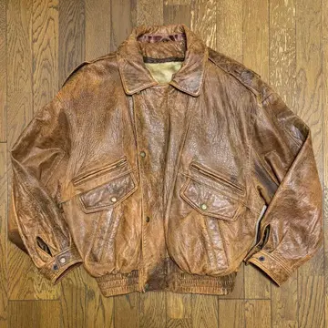 브라운 가죽 MA-1 자켓