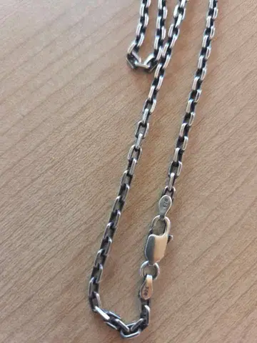 팥 목걸이 실버925 50cm