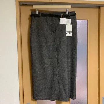 자라 ZARA 벨트 포함 체크 스커트