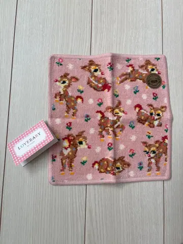 [미사용 새상품] 러브리 바이 페이러 툰툰 밤비노 손수건 핑크