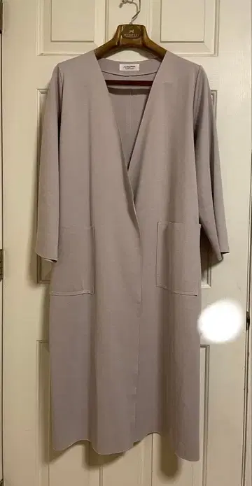 MARJOUR 연보라 롱 코트 허리 벨트 포함