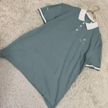 [ 하자품 미사용 ] AMERICAN EAGLE 피케 셔츠 민트 그린 M