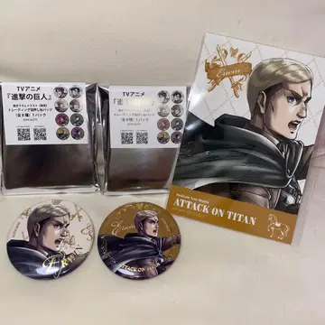 진격의 거인 엘빈 아르민 기마 캔뱃지 금박 2개, 덤 포함