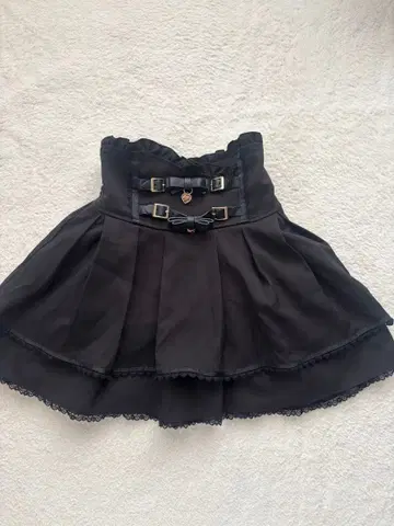 LIZ LISA 리즈리사 2단 리본 벨트 치마바지 스커트 블랙
