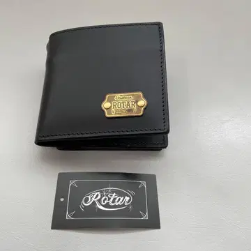 Rotar 블랙 소가죽 접이식 지갑