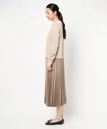 오드리앤존와드 원피스 플리츠 도킹 원피스 F 베이지