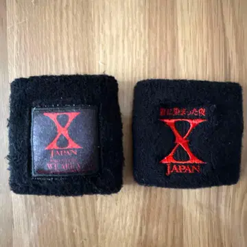 X JAPAN 자수 로고 리스트 밴드 2개 세트