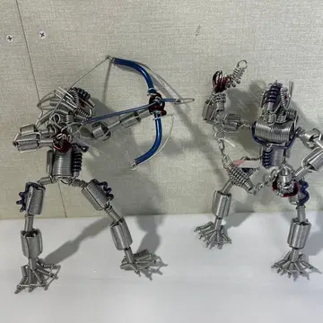 [정밀] 와이어 아트 로봇 2체 세트 철사 공예 피규어 프레데터풍