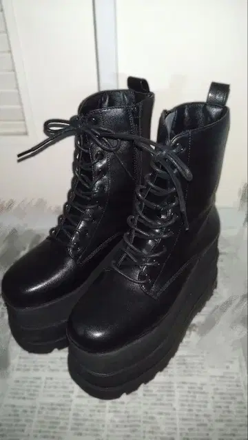 GRL 통굽 부츠 코스프레 블랙