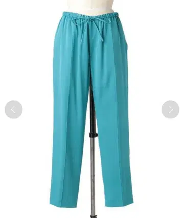 새상품급 드로어 새틴 드로스트 팬츠 터콰이즈 블루